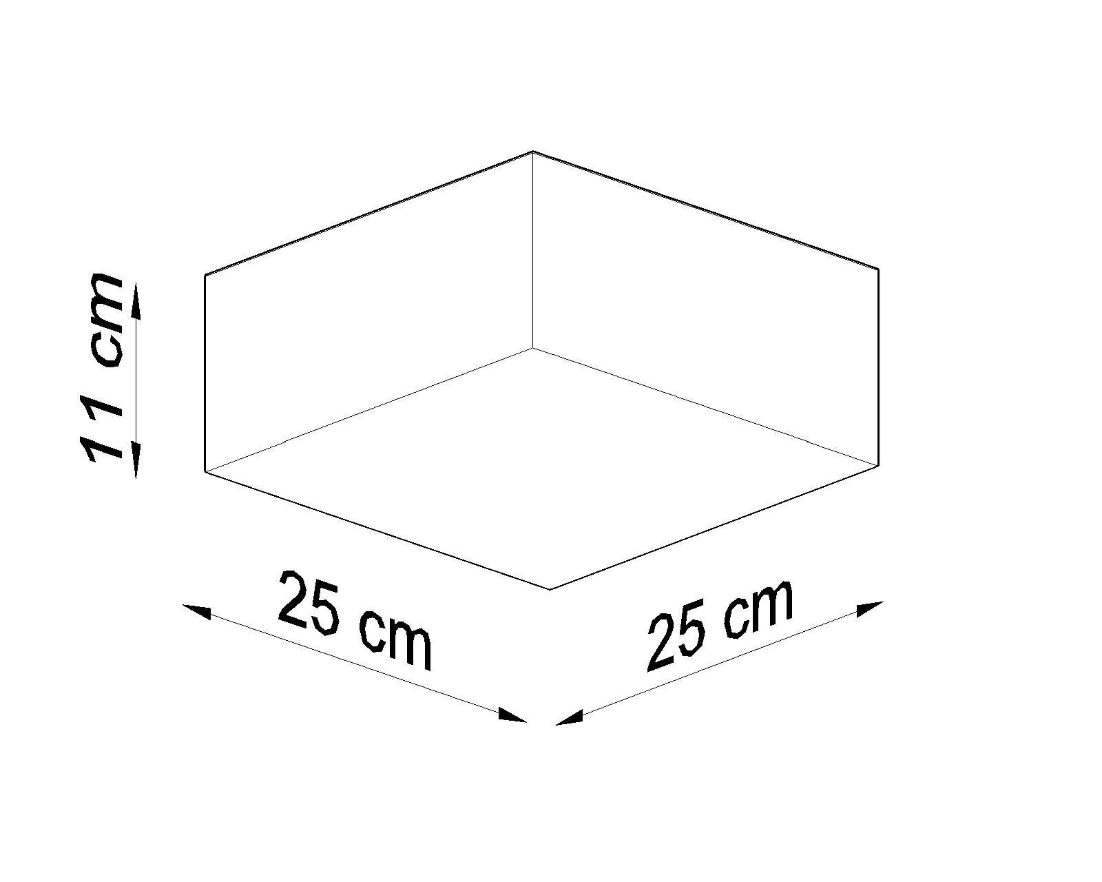 Deckenleuchte quadratisch 25 cm breit flach Schwarz