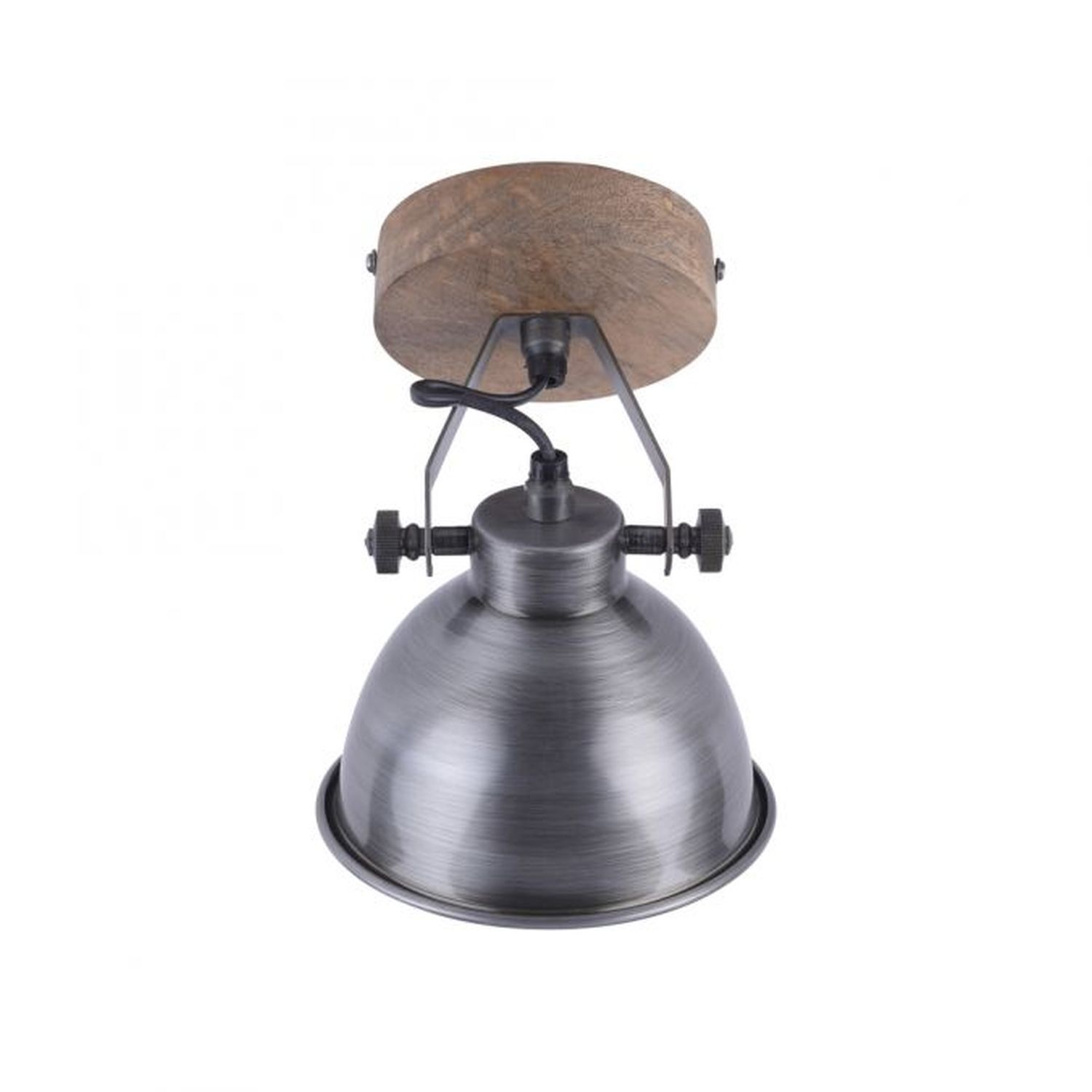 Spot mobile de plafond bois métal E14 Industrial