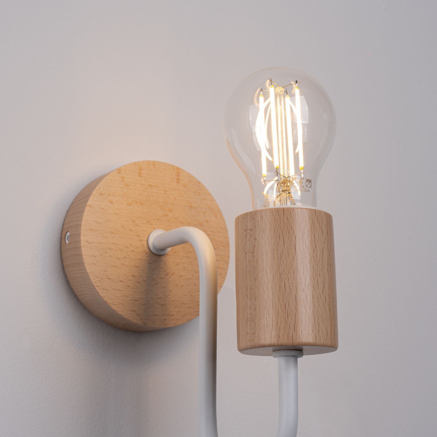 Wandleuchte, Holz, E27, Glühlampe, Wandlampe