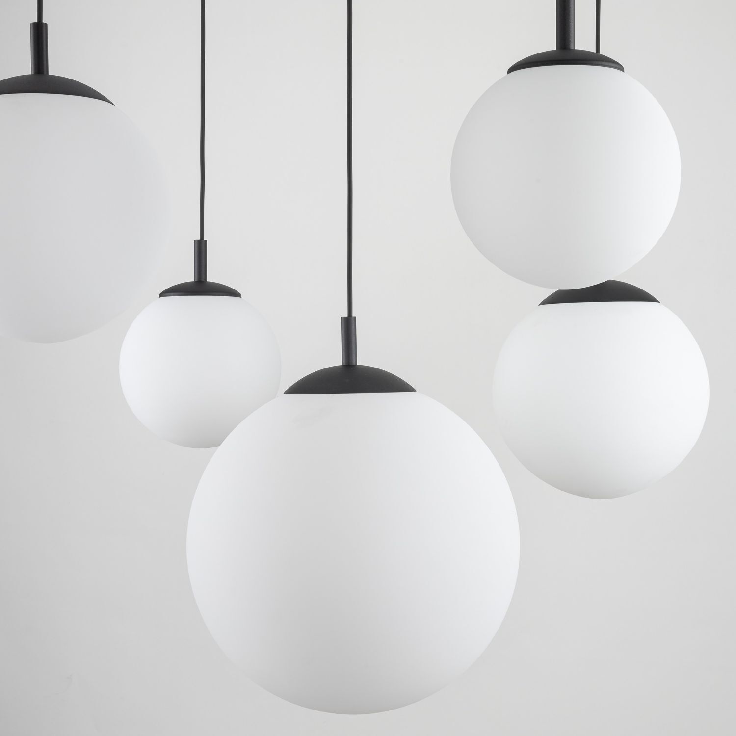 Suspension réglable L : max. 4 m verre métal 5x E27