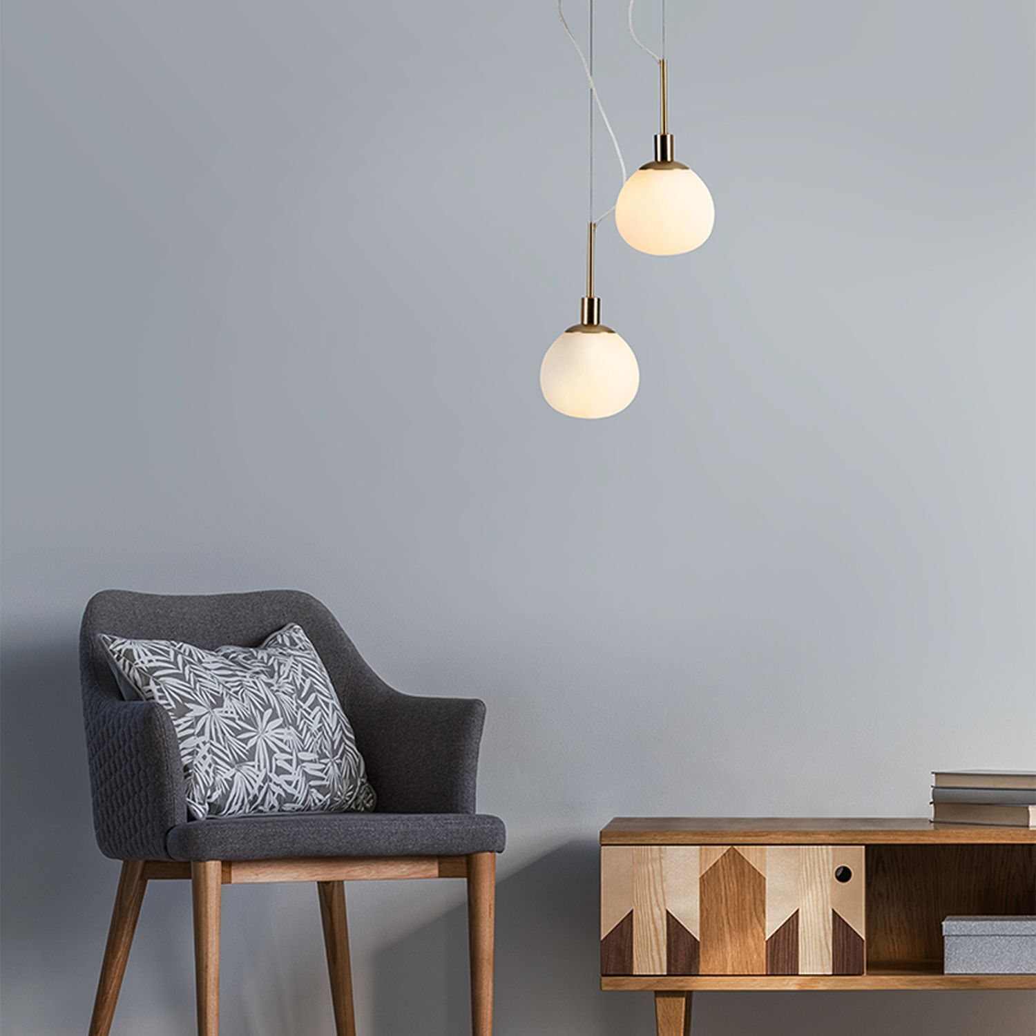Lampe à suspendre métal verre rond D : 15 cm H : max. 153 cm E14