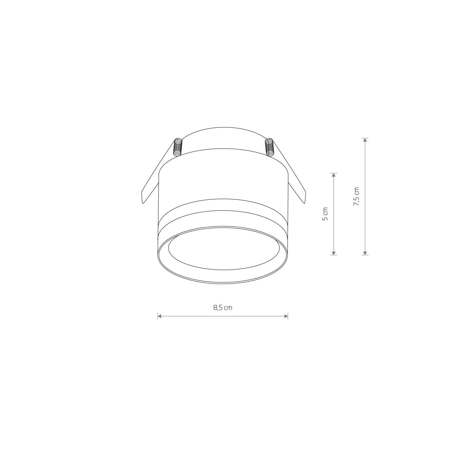 Spot encastré Noir GX53 Ø 8,5 cm Aluminium Moderne