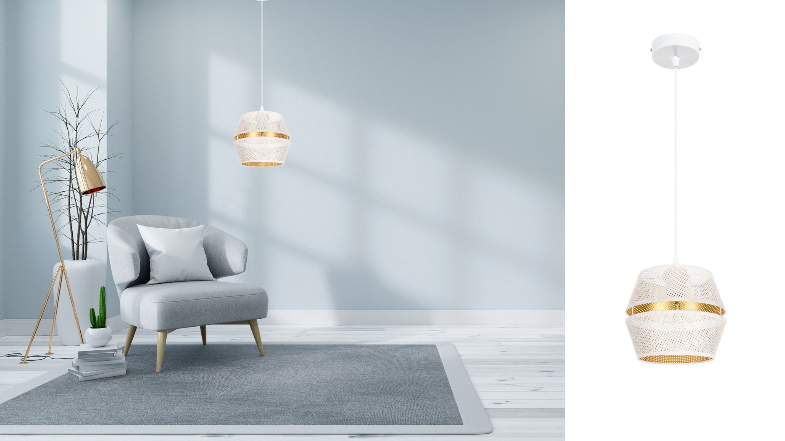 Lampe, Pflanze, Dekoration für Zuhause, Stuhl, Teppich