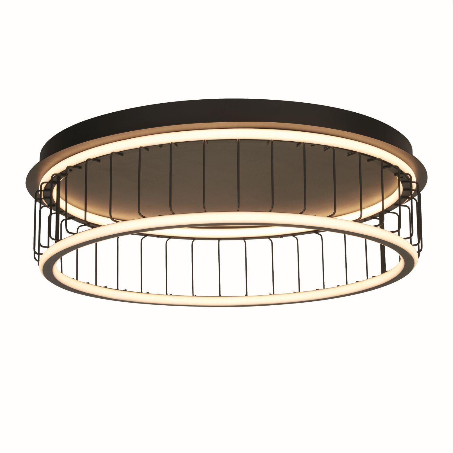 Plafonnier LED rond Ø 60 cm noir blanc 3000 K 861 lm