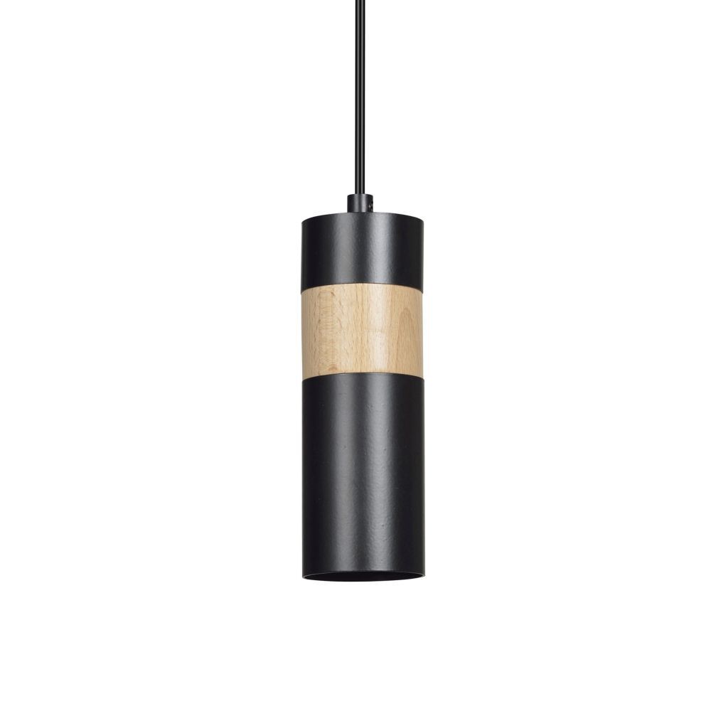 Lampe à suspendre Noir Scandinave Métal Bois GU10