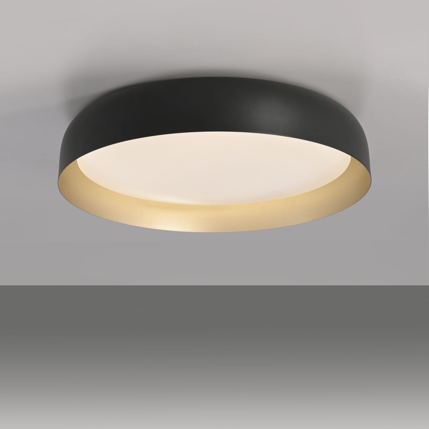 Dimmbare LED Deckenlampe Schwarz Gold Ø57 cm 3850 lm Deckenleuchte, Leuchte