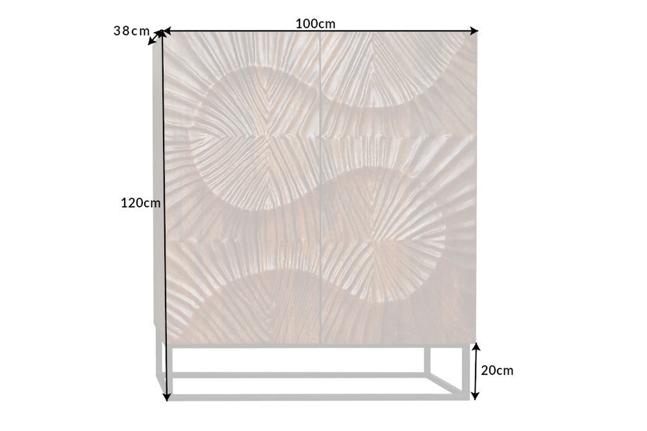 Highboard bois métal 100 x 120 cm travail manuel décoratif Highboard bois métal 100 x 120 cm travail manuel décoratif