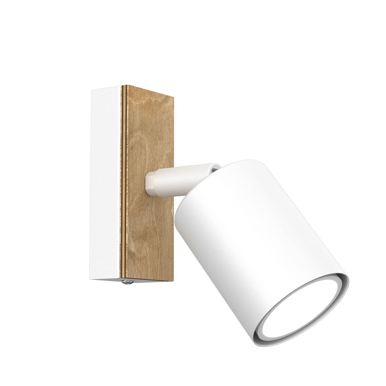 Wandspot flexibel Holz Metall Weiß Natur H:14 cm GU10 Beleuchtung, Lampe