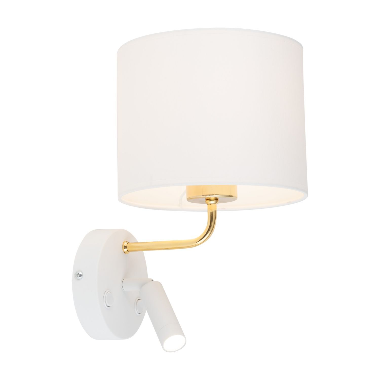 Applique avec lampe de lecture Interrupteur blanc or DEMETRIO