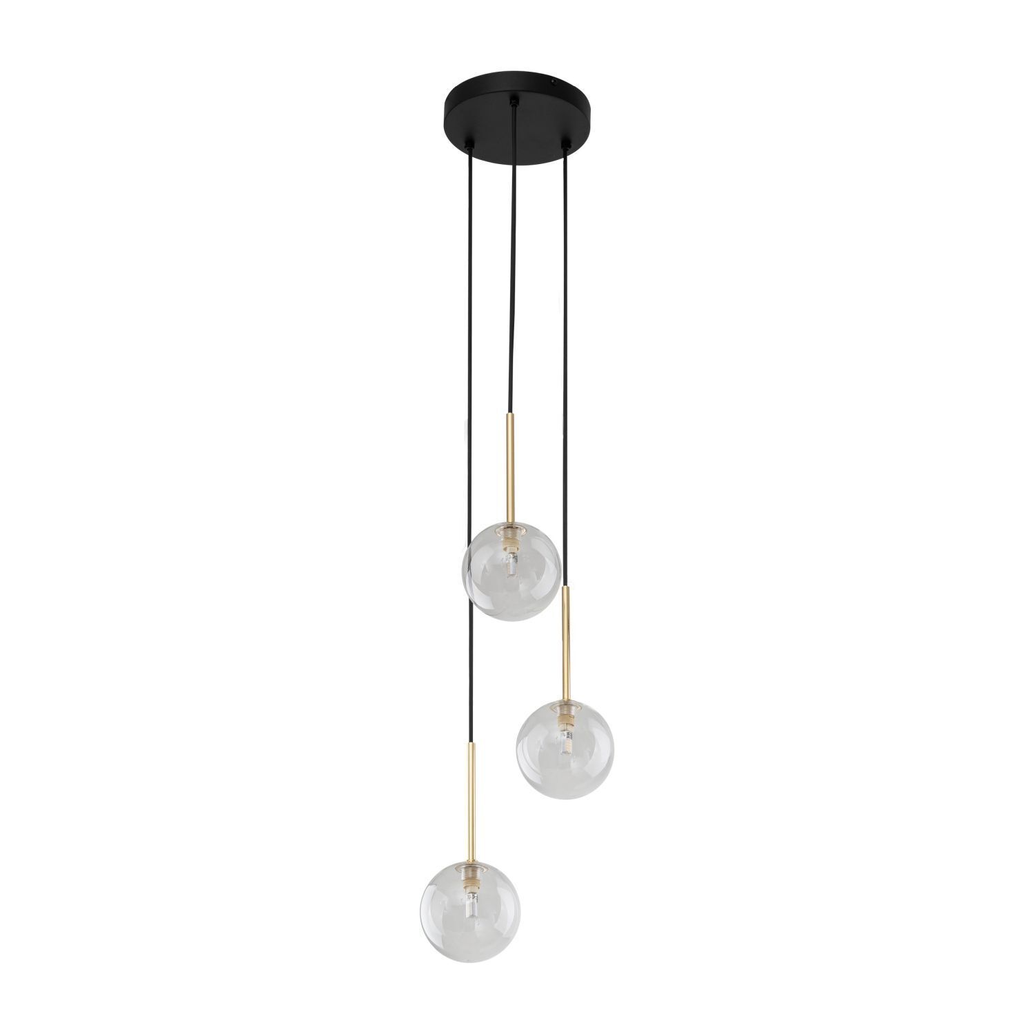 Suspension 3 flammes réglable verre métal Ø 25 cm G9