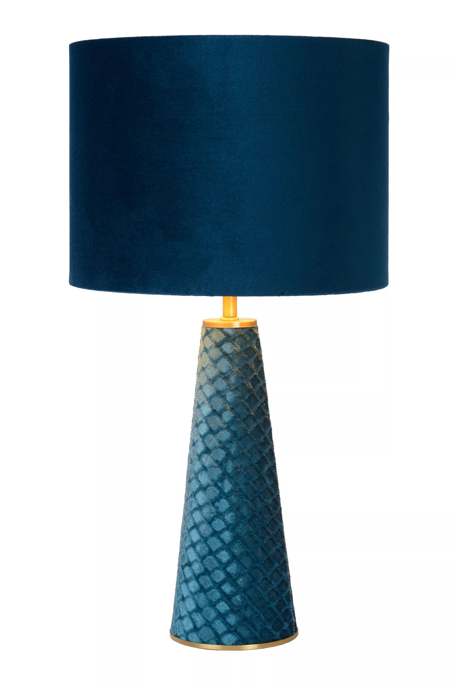 Tischleuchte Modern Stoff Metall Türkis 47 cm E27 rund Lampe, Tischlampe, Lampenschirm