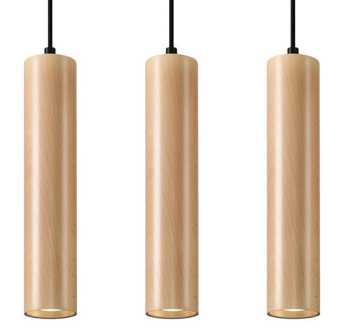 Lampe à suspendre en bois 2 flammes GU10 BAYLEE Salle à manger