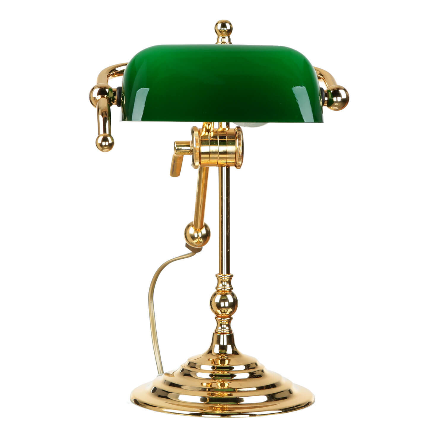 Tischlampe Gold 24K Echt-Messing Jugendstil Lampe, Lampenschirm, Tischlampe