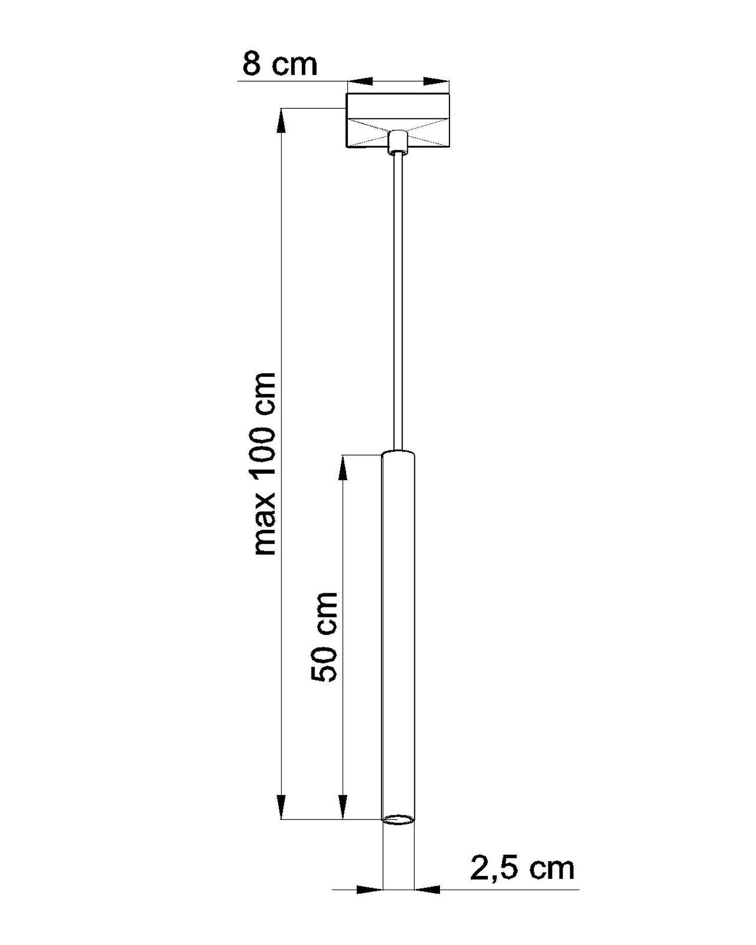 Pendelleuchte Schwarz Metall Ø2,5cm schmal G9 PETERA