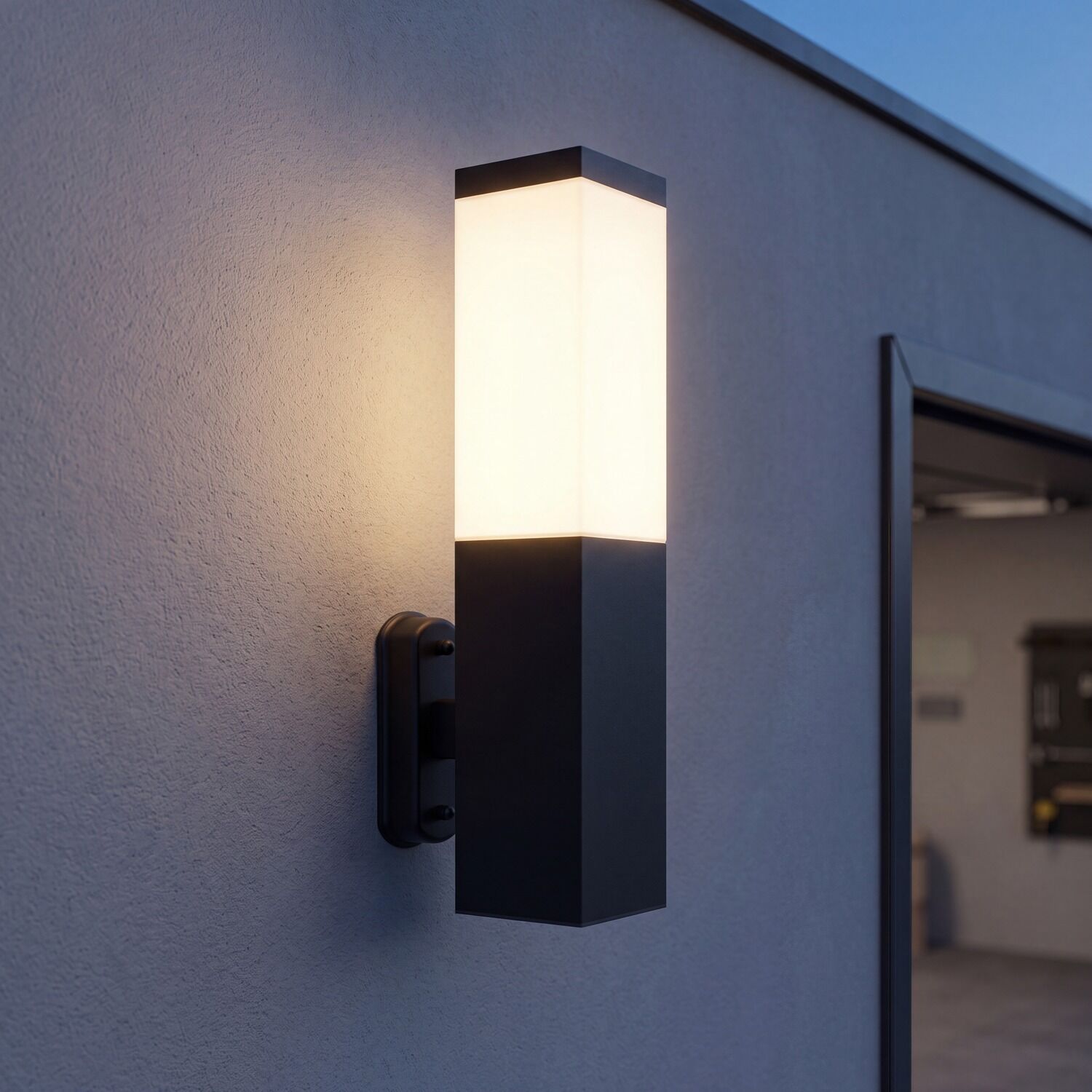 Lampe d'extérieur noir acier inoxydable IP44 résistant aux intempéries E27