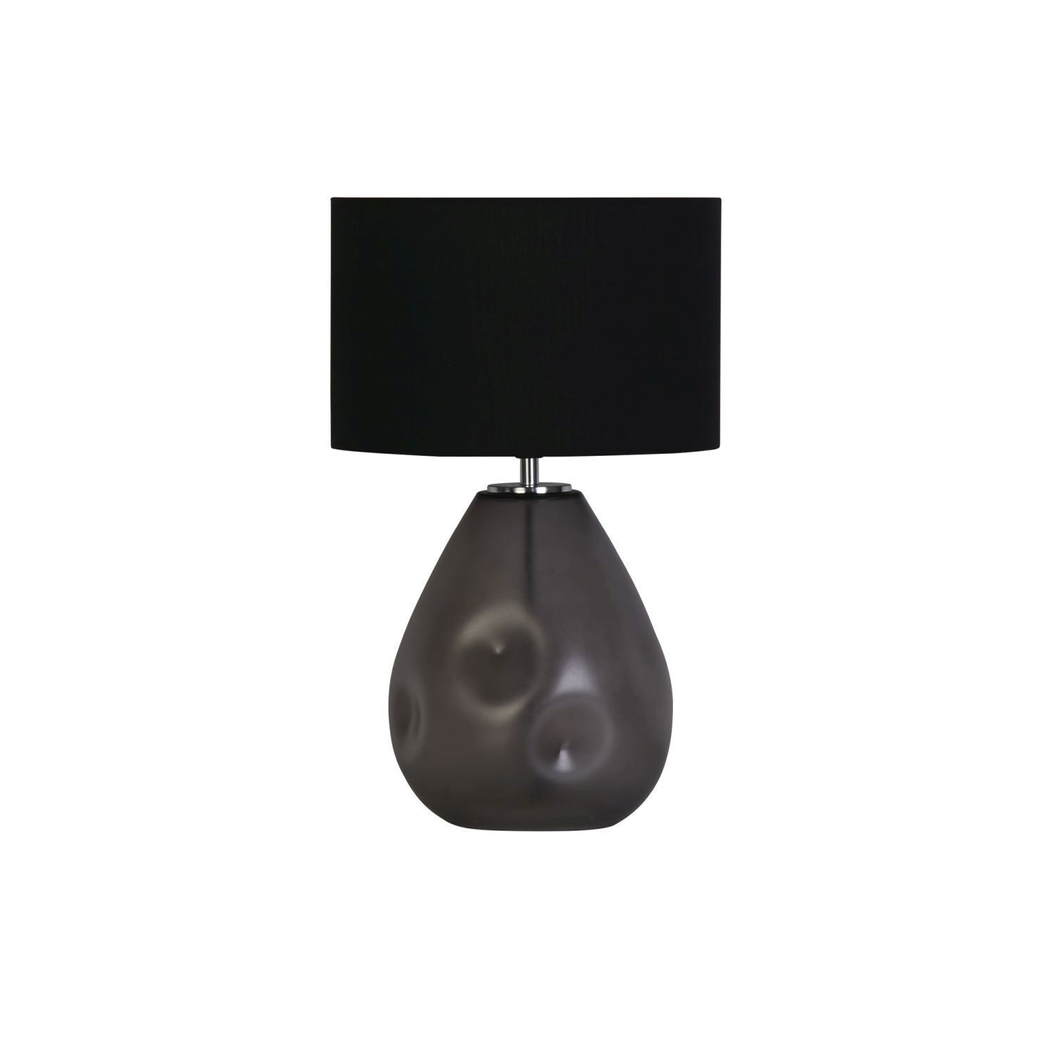 Blendarme Tischleuchte Glas Stoff 44,5 cm E27 Schwarz