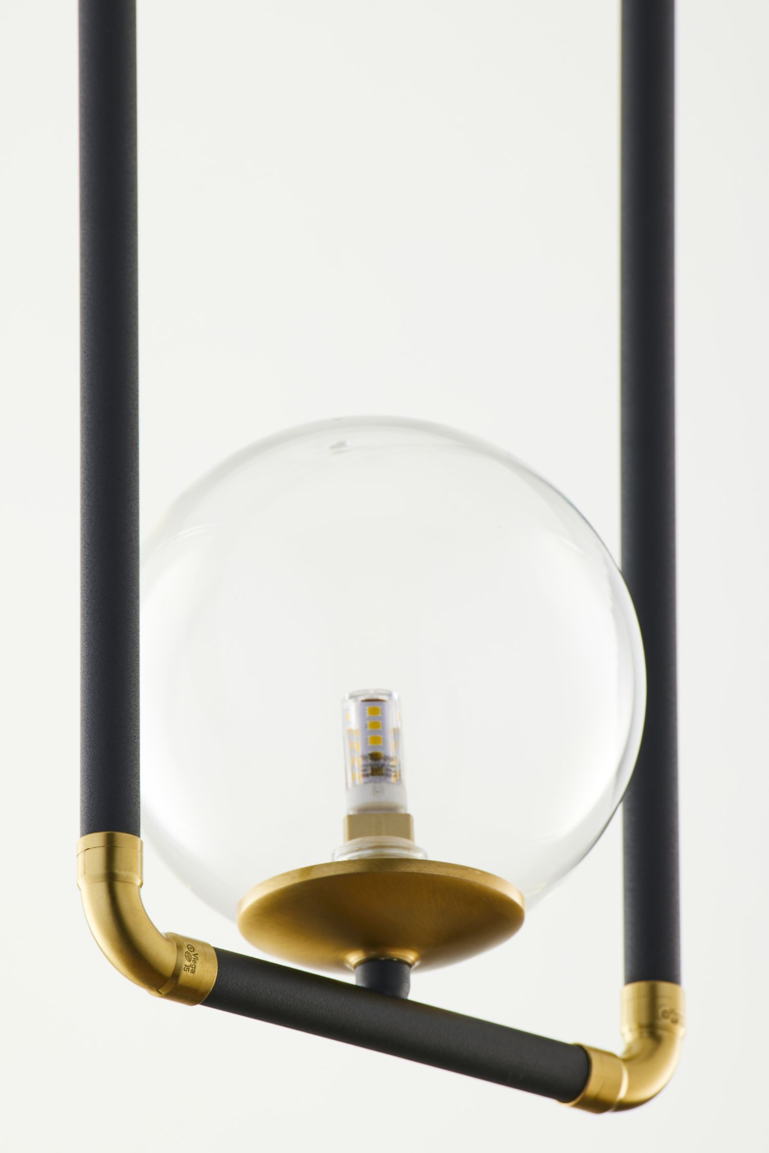 Pendelleuchte Modern Metall Glas G9 L:40 cm Kugel Lampe, Leuchte