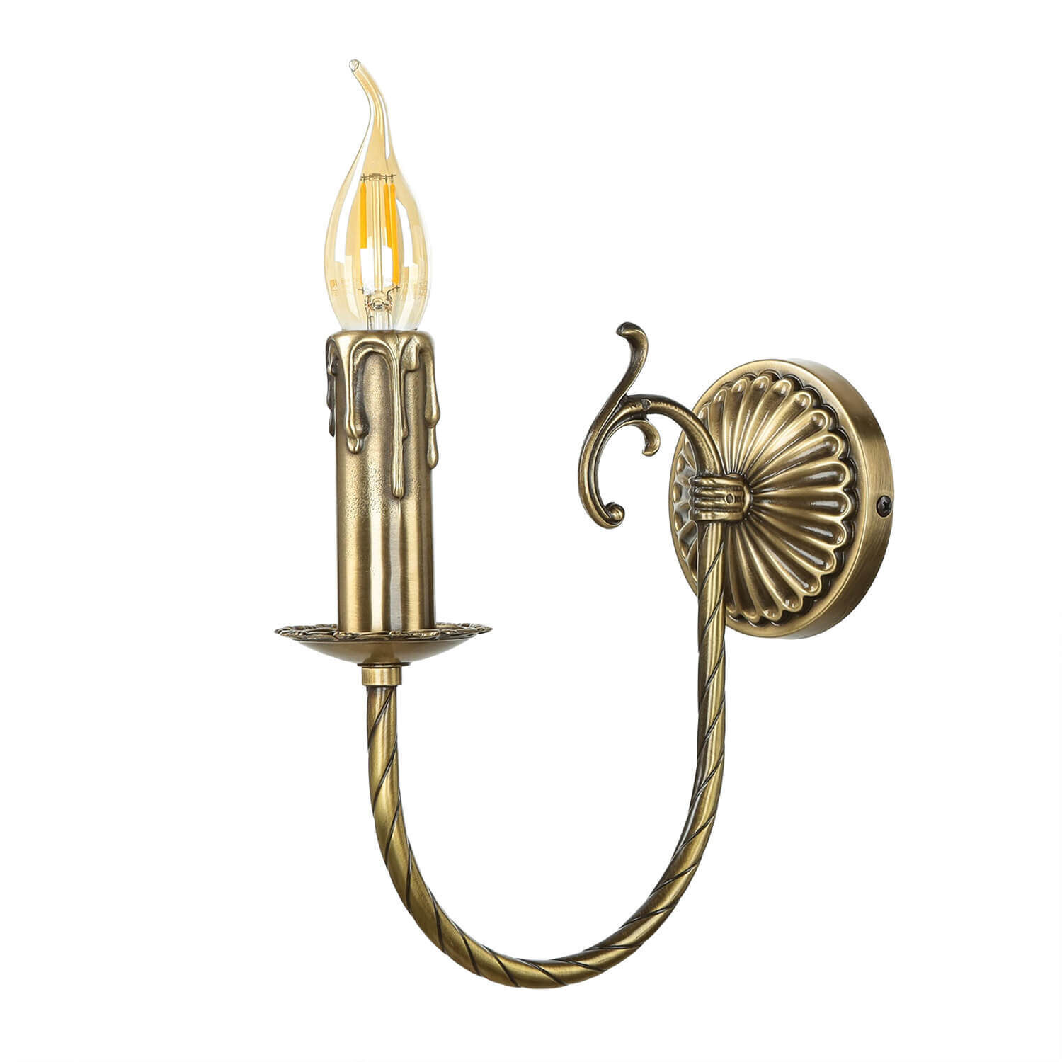 Jugendstil Wandleuchter E14 Petalo Bronze, Badezimmer, Drinnen, Zimmer, Duscharmatur