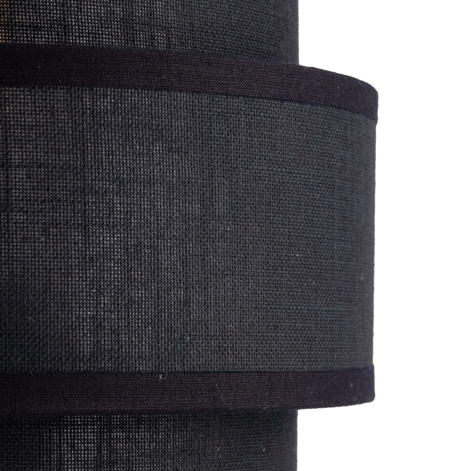 Lampe de table noire 38 cm de haut Tissu Métal E27 GREET Lampe de table noire 38 cm de haut Tissu Métal E27 GREET