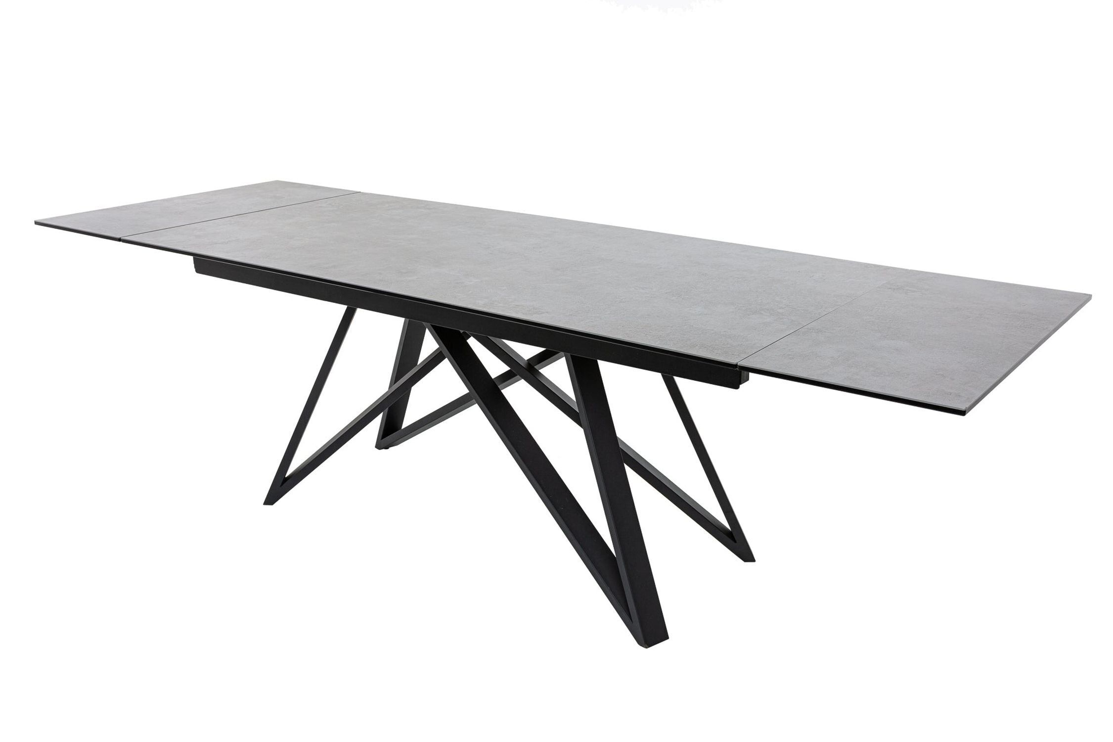 Table de salle à manger extensible en céramique grise noire 180 cm