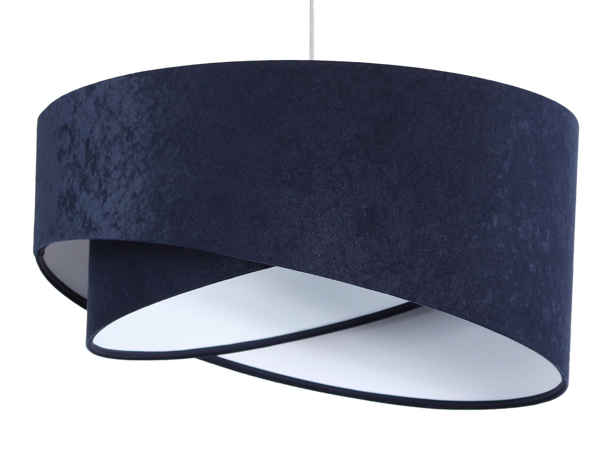 Suspension Abat-jour Bleu Blanc Tissu rond Ø50cm