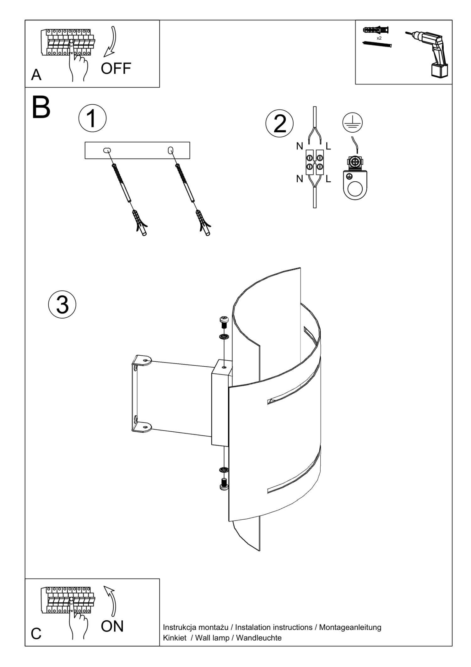 Wandleuchte Up Down Weiß 23 cm Metall Lichtmuster Wandleuchte Up Down Weiß 23 cm Metall Lichtmuster