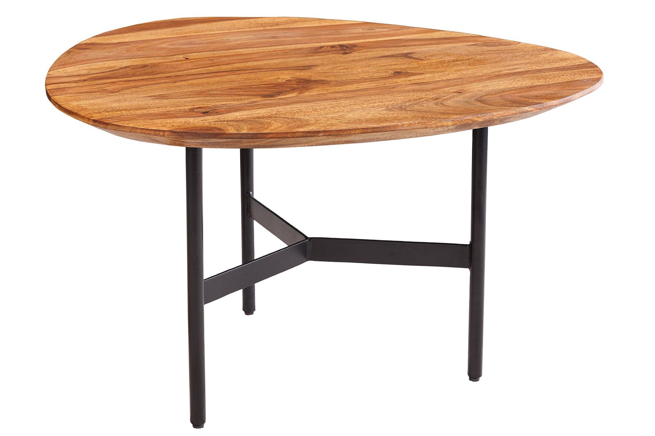 Table basse bois Sheesham métal 60 x 60 cm Industrial