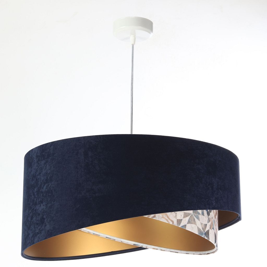 Suspension E27 ronde Ø 50 cm Tissu aspect velours KARIM