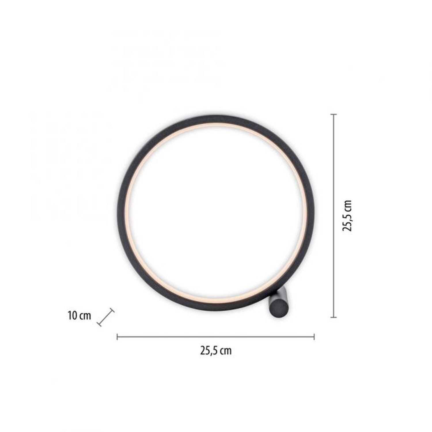 LED Tischlampe Schwarz Metall Ring H:25,5 cm 1290 lm Reifen