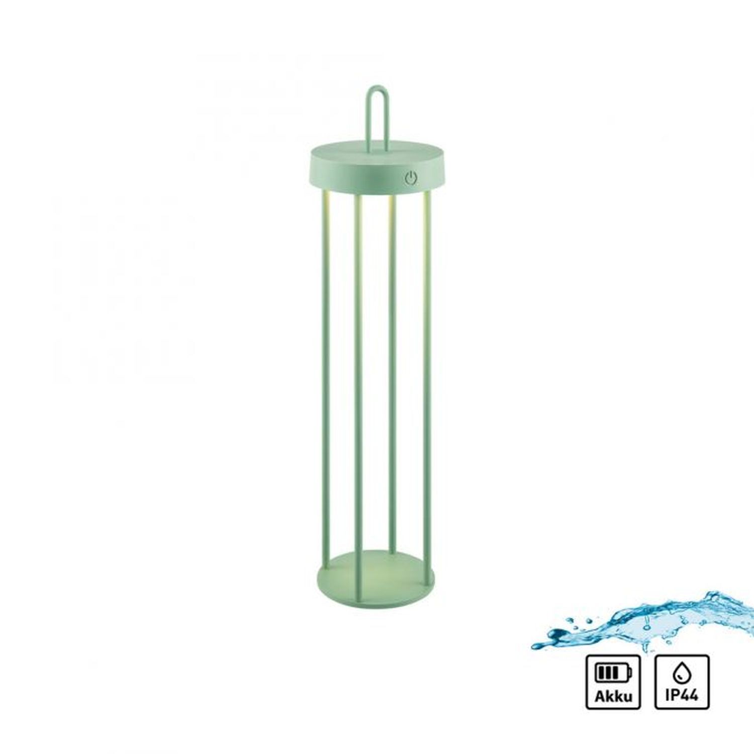 LED Akku Tischlampe Metall dimmbar IP44 2700 K Grün