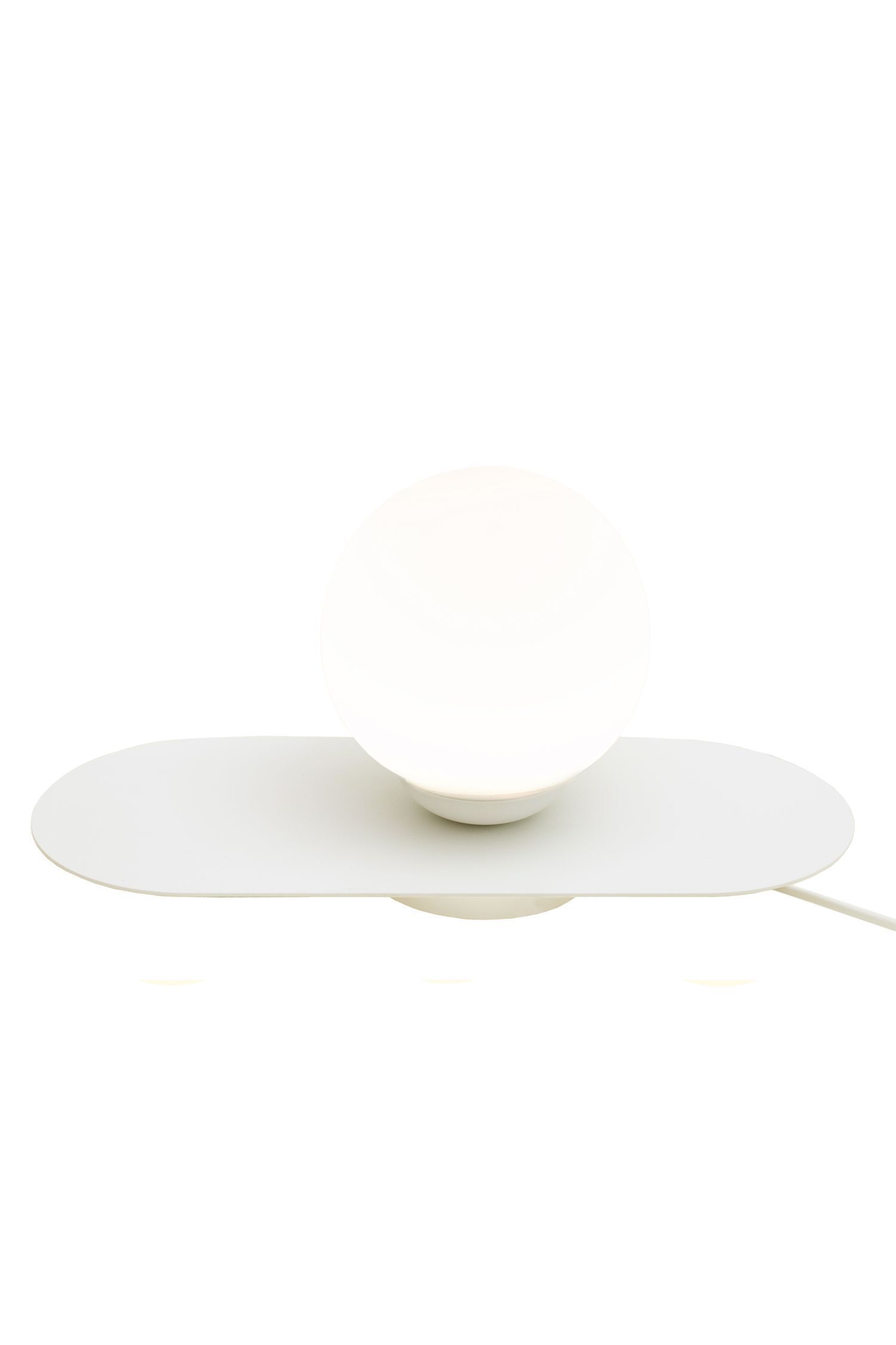 Blendarme Nachttischlampe Glas Metall E27 22 cm in Weiß