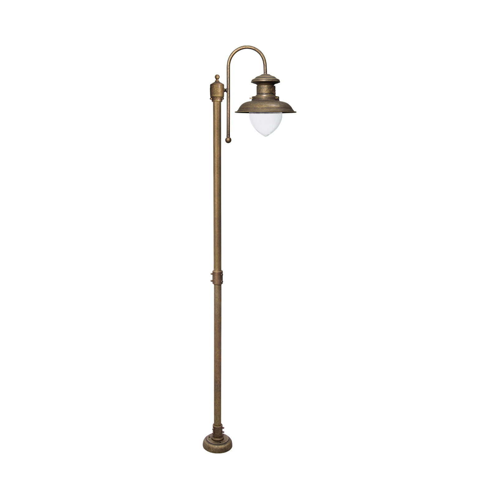 Lampe d'allée IP44 en bronze antique E27 210 cm verre laiton