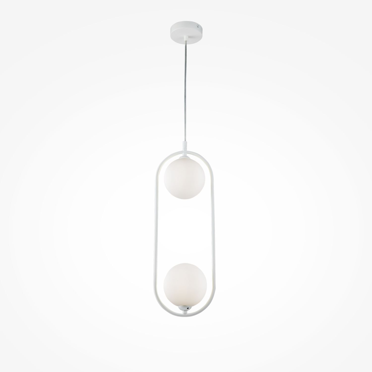 Pendelleuchte Metall Glas G9 H: max. 204 cm Weiß Modern