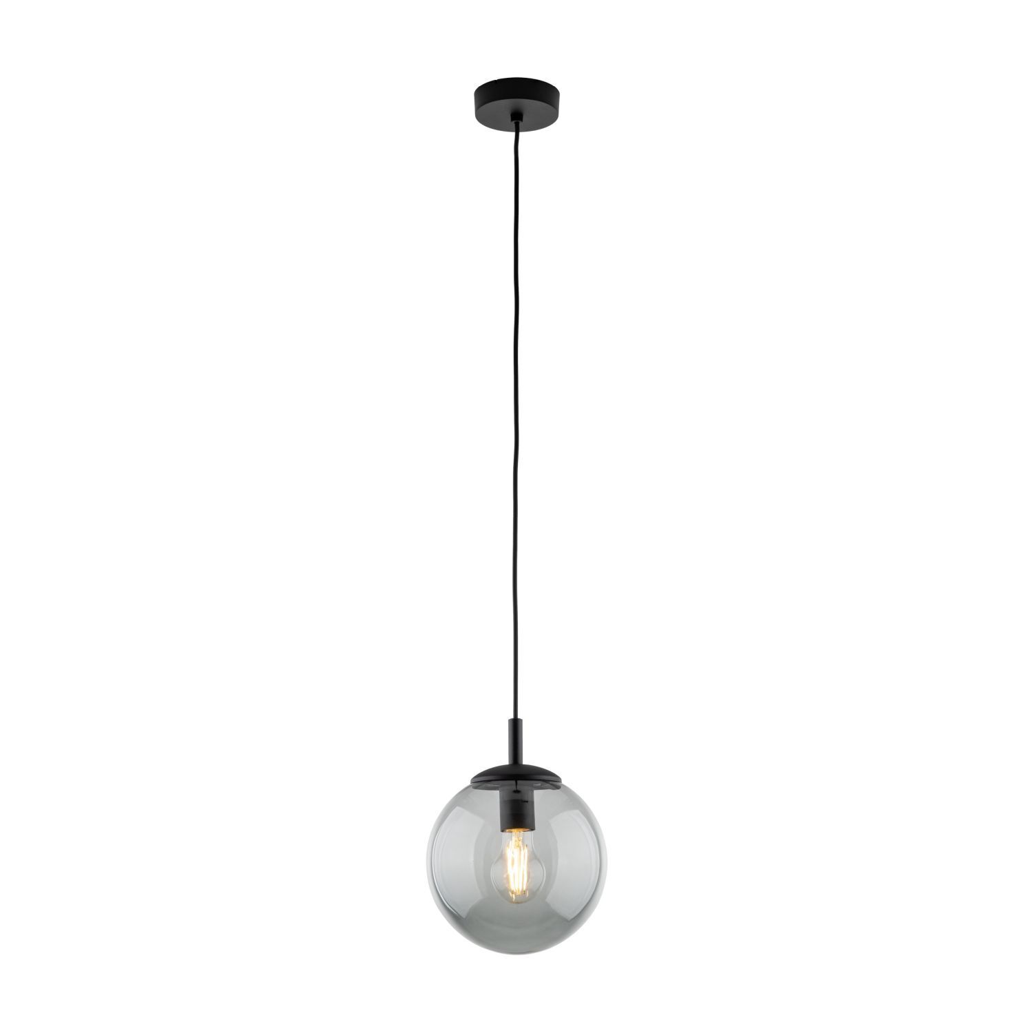 Pendelleuchte Glas Kugel Ø 30 cm Schwarz Grau E27 BRYCE Leuchte, Lampe, Beleuchtung, Deckenleuchte