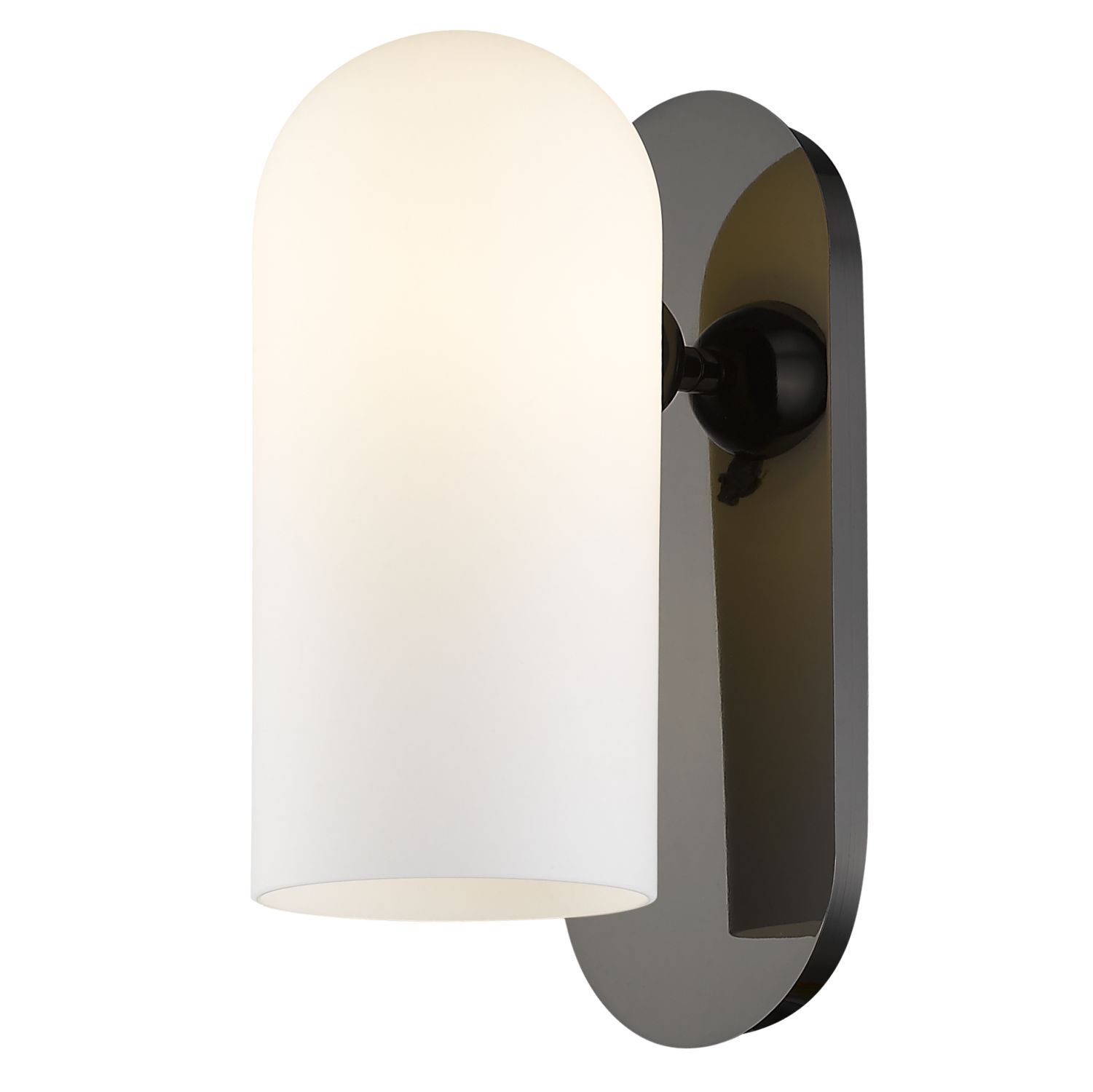 Wandlampe Metall Glas H: 26 cm klein Schwarz Weiß E27