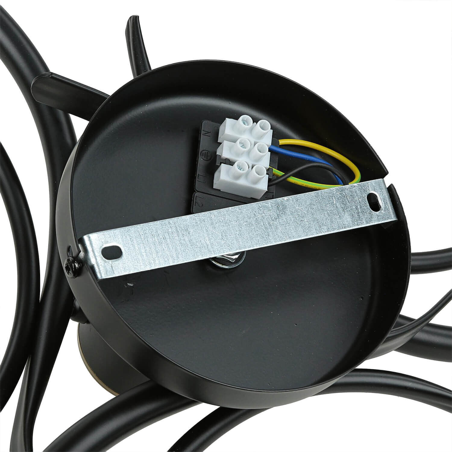 Deckenlampe Glas Metall Schwarz Weiß Messing 3-flammig Fahrrad, Transport, Fahrzeug