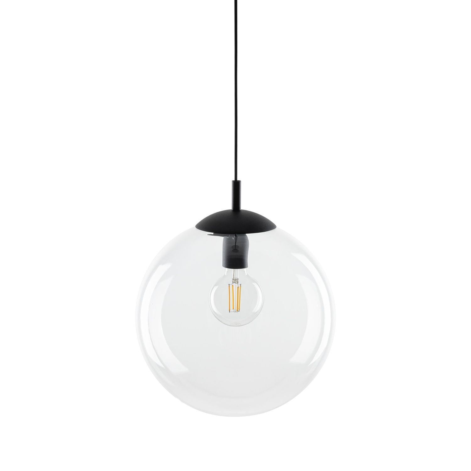 Lampe à suspendre en verre ronde Ø 35 cm H : max. 175 cm E27 Boule Abat-jour