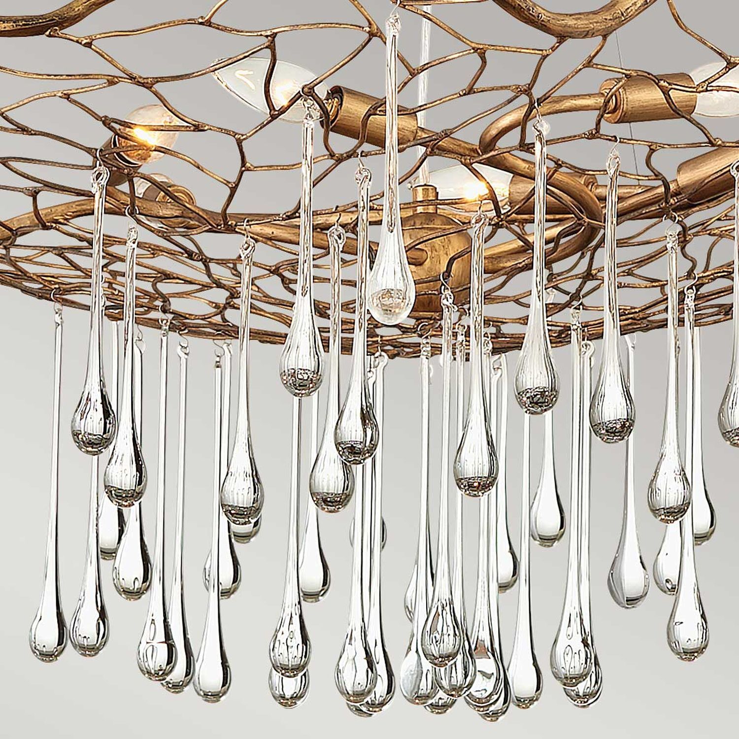 Hängelampe Metall Kristall 91,4 cm breit H: max. 336,6 cm Leuchter, Lampe