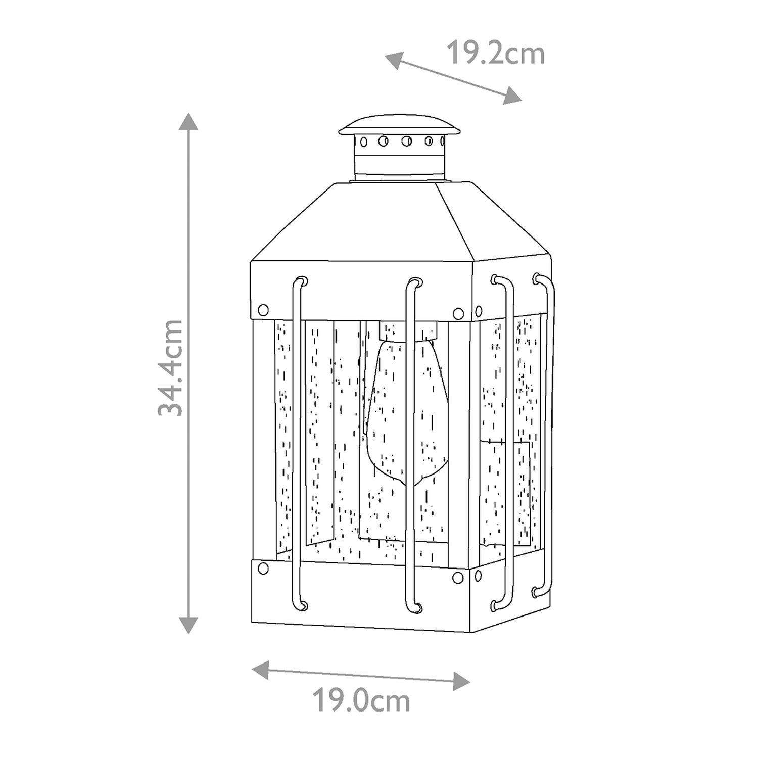 Außenleuchte E27 Wand Glas Aluminium IP44 34,4 cm hoch