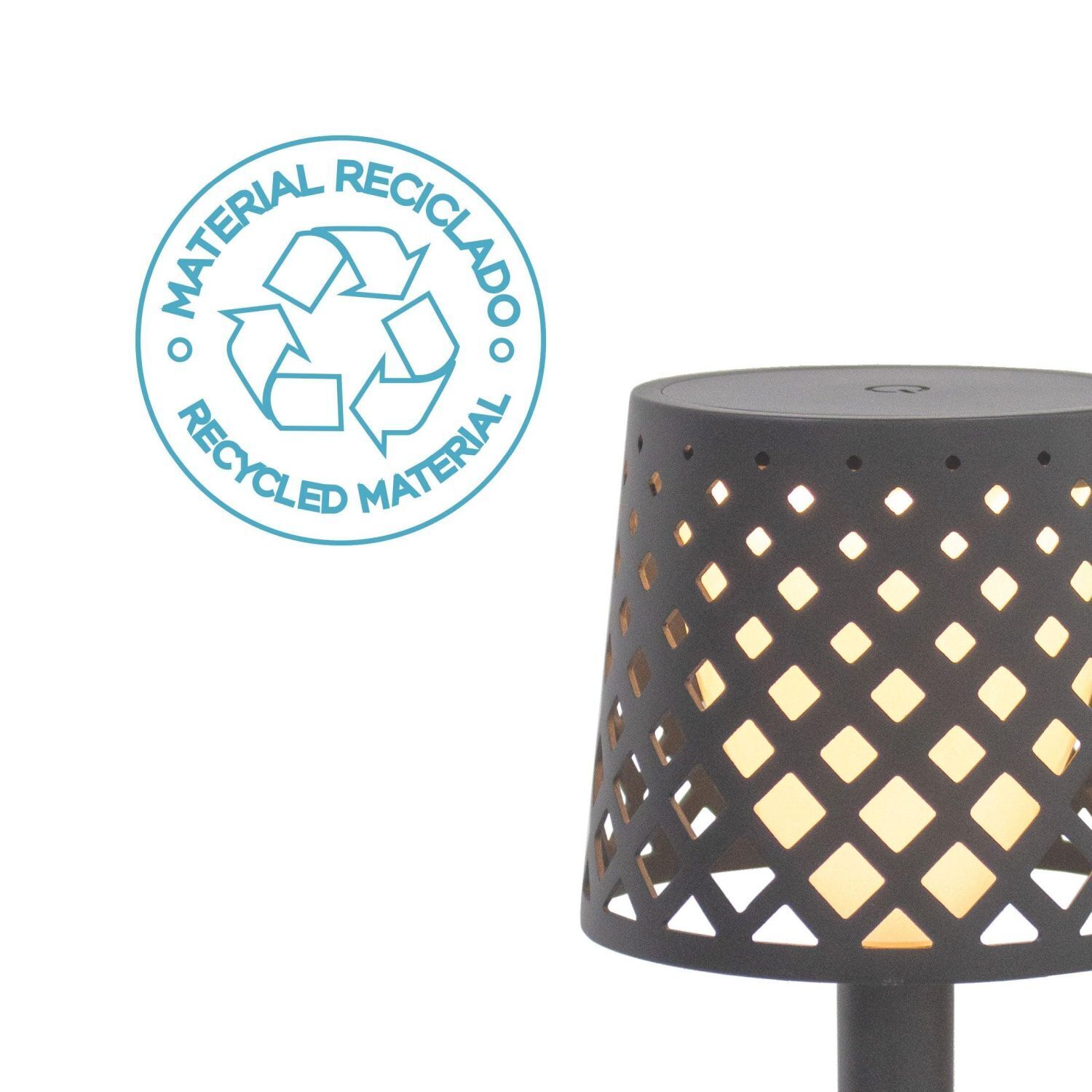 Tischleuchte LED Touch IP44 31cm Anthrazit 3000K tragbar Lampe, Lampenschirm