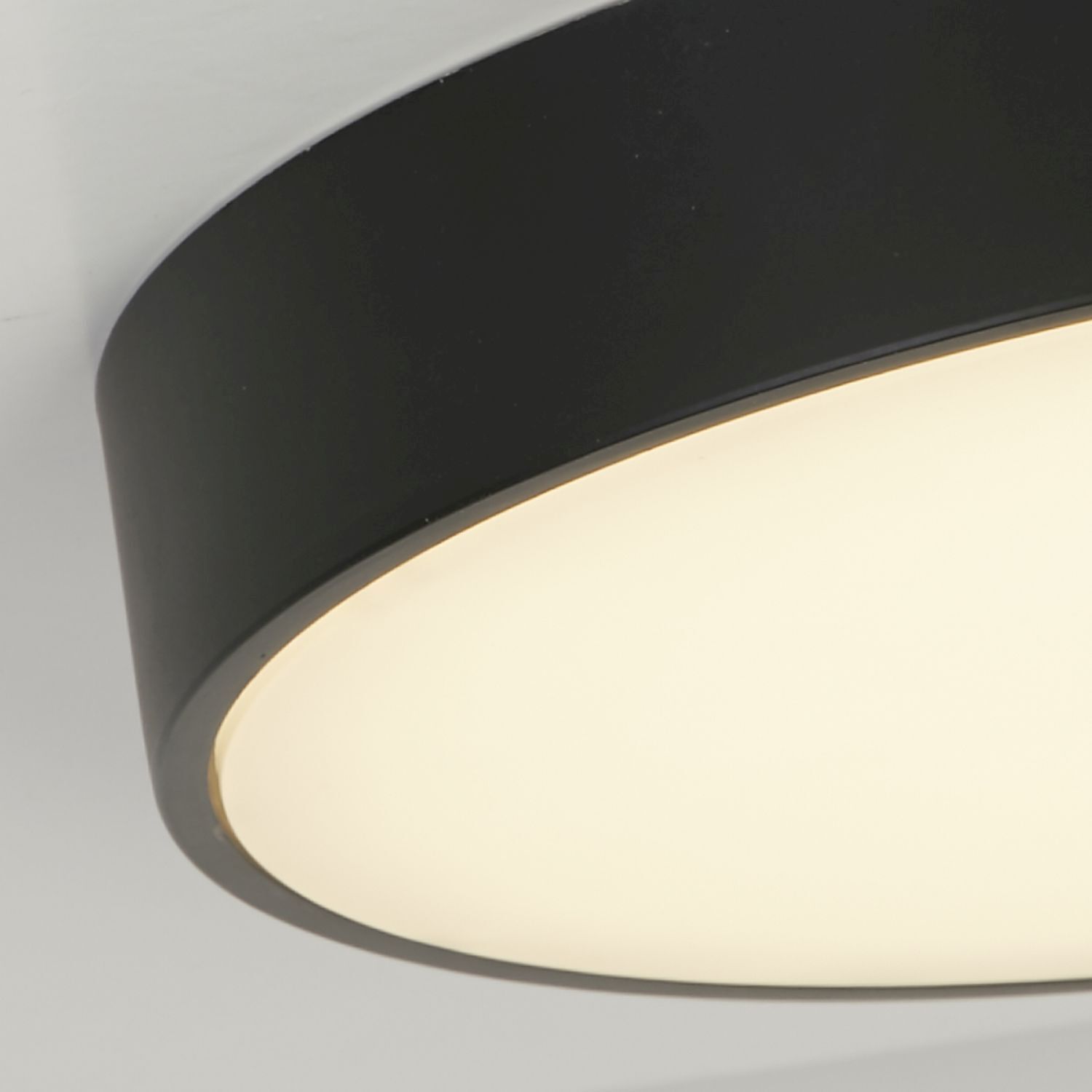 Plafonnier rond à LED noir métal L:25 cm 3000 K