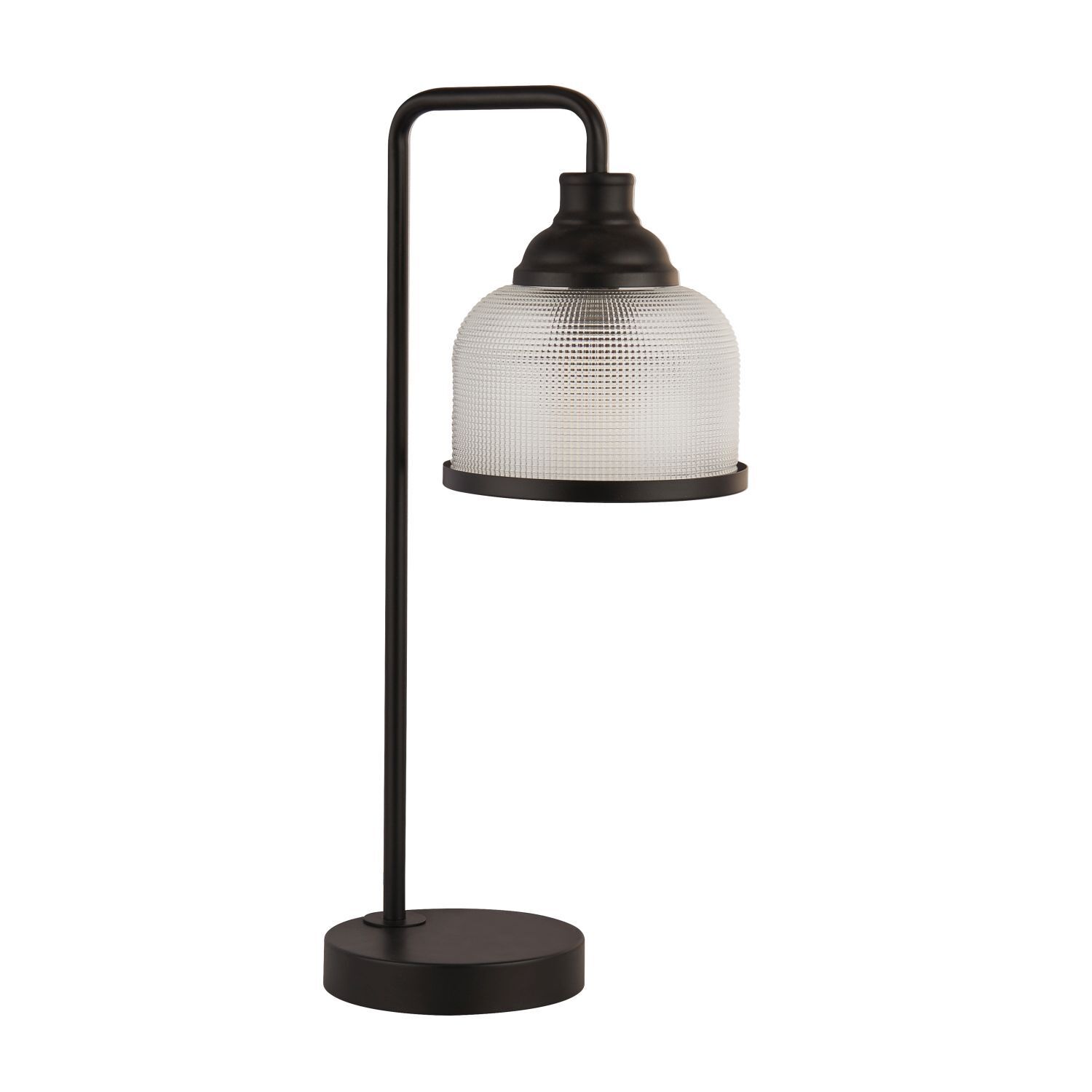Lampe de table noir clair E27 hauteur 45 cm métal verre