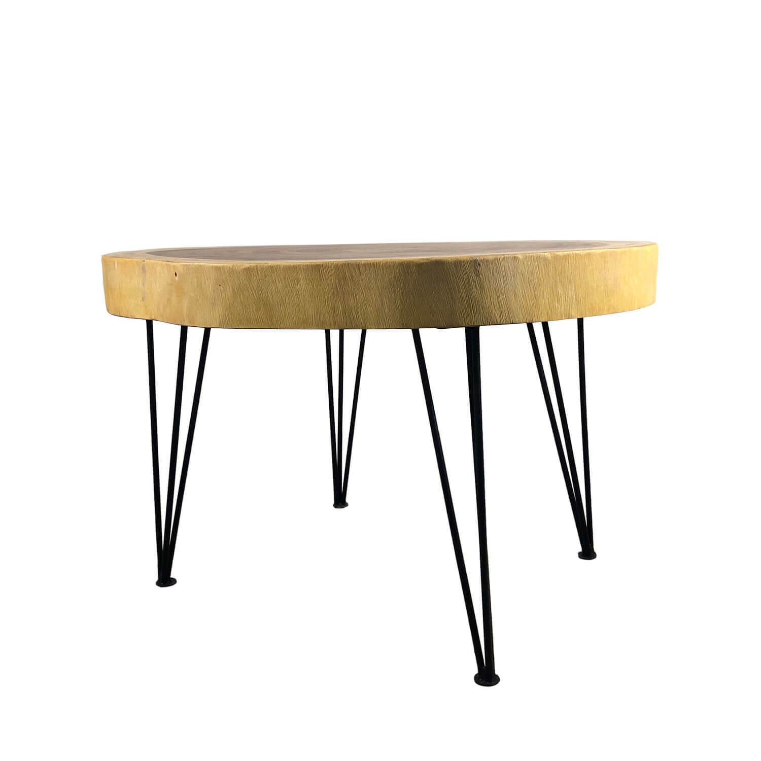 Table basse Rondelle d'arbre Bois d'acacia Métal Travail manuel Moebel, Tabelle, Bank, Kaffeetisch, Esstisch