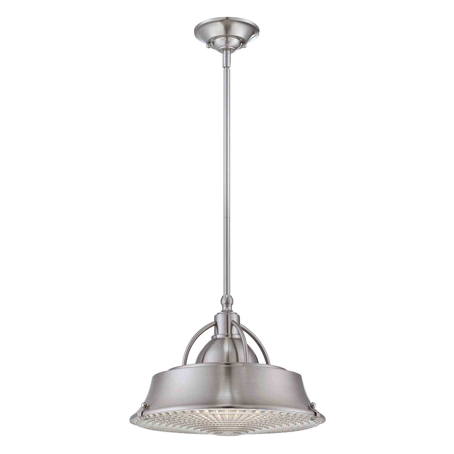 Deckenlampe Metall Glas in Nickel Industrie Design E27