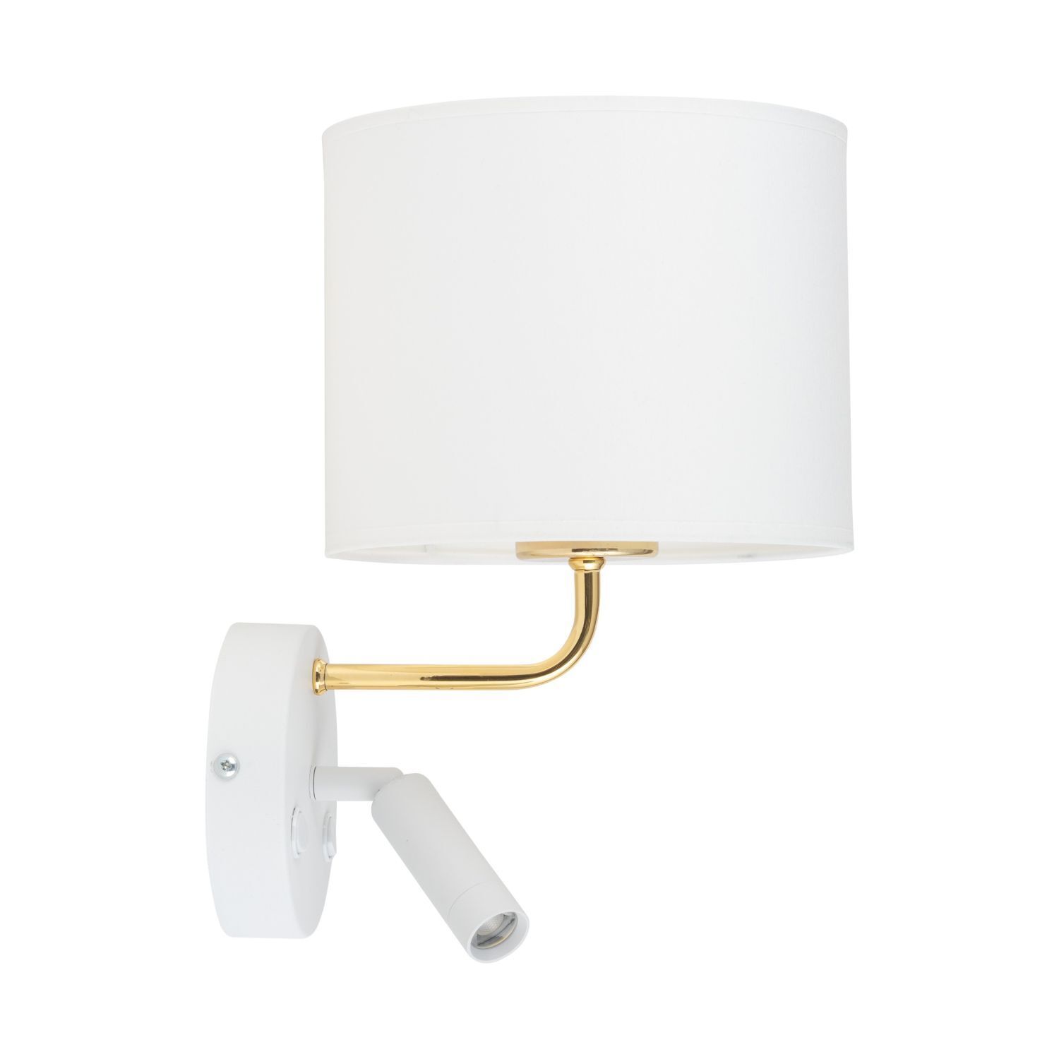 Applique avec lampe de lecture Interrupteur blanc or DEMETRIO