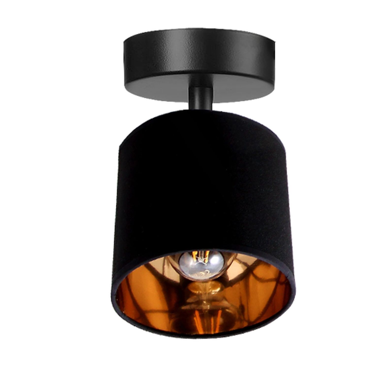 Flexibler Deckenstrahler Stoff Metall E27 rund Ø15 cm