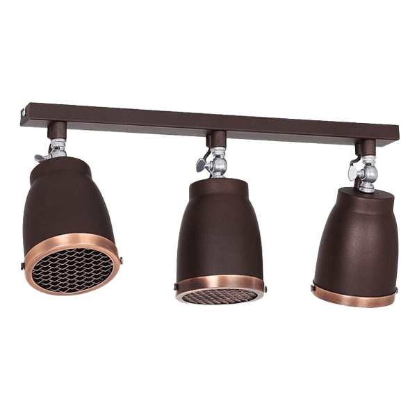 Deckenstrahler Industrial Beleuchtungsleuchte, Wand- oder Deckenleuchte, Spotlights, Kupferfarbene, Drei-flammig