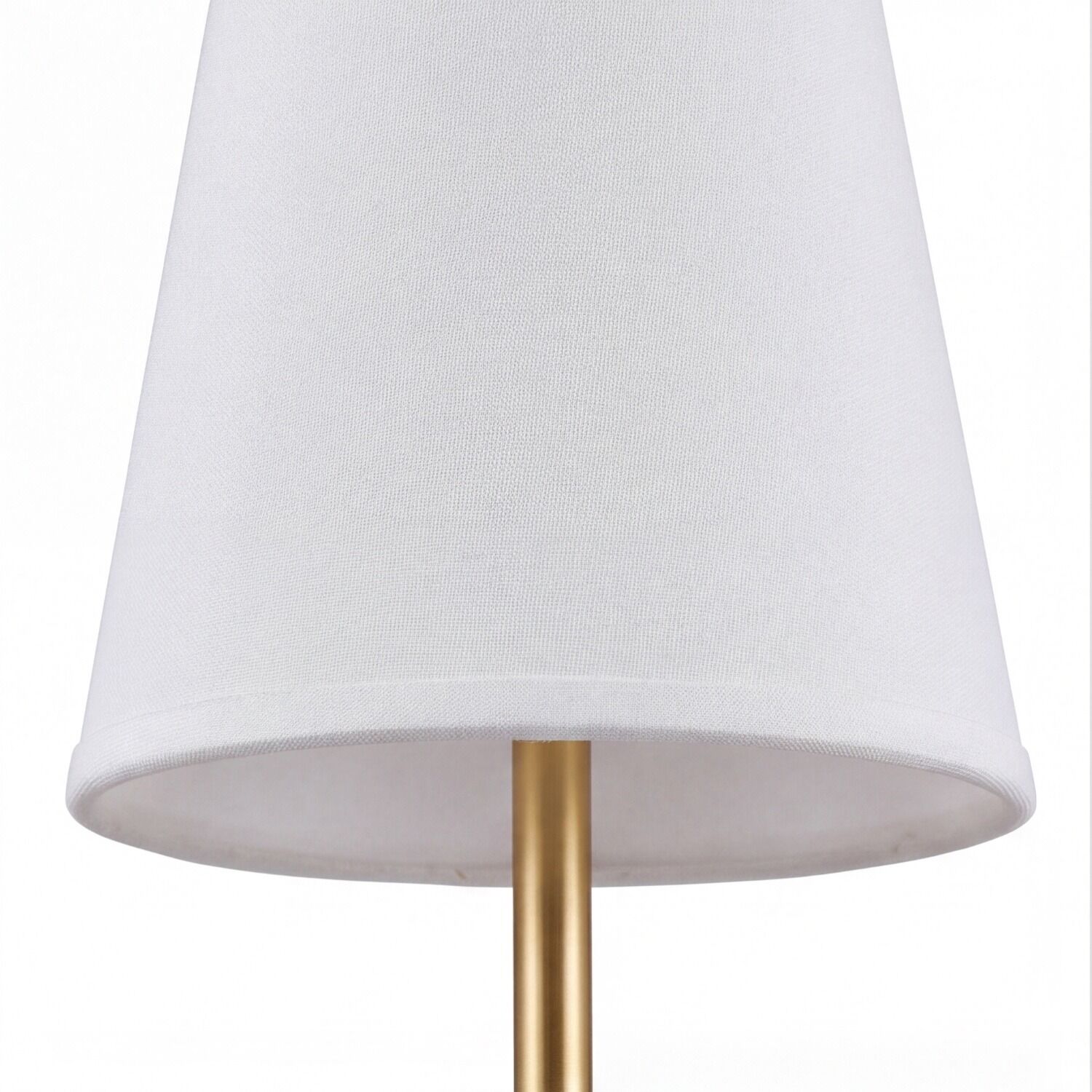Tischlampe, Lampenschirm, weiß, Metallstiel, Textilschirm