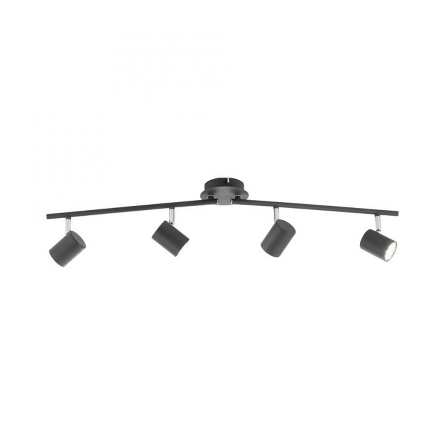 Spot de plafond réglable en métal noir GU10 4-flamme