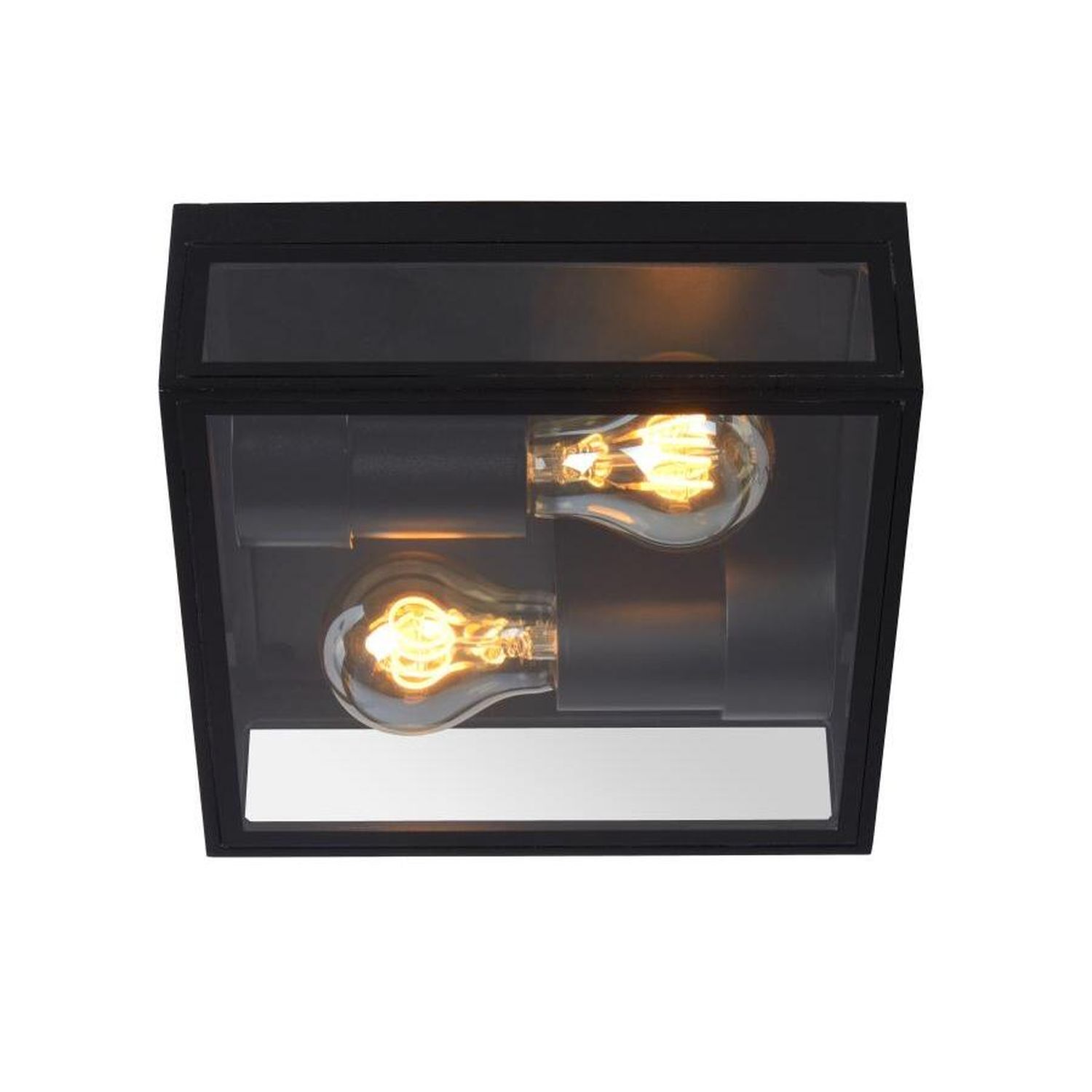Wandlampe, Wandleuchte, Glühbirne, Schwarz, Flachkopf-Design